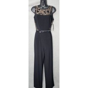 LAUREN RALPH LAUREN Women's Size 6 NWT Black Lace Sleeveless Formal Jumpsuit